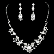 Necklace Earring Set 8411 Silver Clear Necklace Earring Set 8411 Silver Clear
