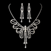Silver Clear Necklace Earring Set 8464 ** Discontinued ** Silver Clear Necklace Earring Set 8464 ** Discontinued **