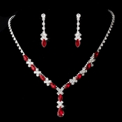 Necklace Earring Set 9235 Silver Red ** Discontinued*** Necklace Earring Set 9235 Silver Red ** Discontinued***