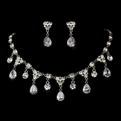 Necklace Earring Set 993 Silver Clear AB Necklace Earring Set 993 Silver Clear AB