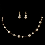 Children's Necklace Earring Set 8441 Gold Ivory Children's Necklace Earring Set 8441 Gold Ivory