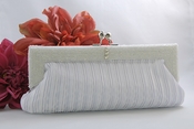 Silver Satin Bridal Beaded Evening Bag EB 304 Silver Satin Bridal Beaded Evening Bag EB 304