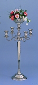 5 Light Candleabra with Floral Bowl 34" Tall 5 Light Candleabra with Floral Bowl 34" Tall