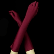 Matte Satin Bridal Bridesmaid Gloves - Burgundy Matte Satin Bridal Bridesmaid Gloves - Burgundy