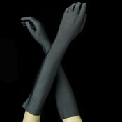 Matte Satin Bridal Bridesmaid Gloves - Charcoal Matte Satin Bridal Bridesmaid Gloves - Charcoal