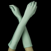 Matte Satin Bridal Bridesmaid Gloves - Mint Matte Satin Bridal Bridesmaid Gloves - Mint