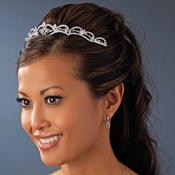 Anitque Silver Clear Bridal Tiara HP 179 Anitque Silver Clear Bridal Tiara HP 179