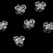 12 Precious Silver Clear Crystal Butterfly Twist-Ins 0120 12 Precious Silver Clear Crystal Butterfly Twist-Ins 0120