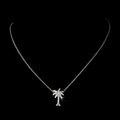 Glistening Cubic Zirconia Palm Tree Necklace in Silver 8117 Glistening Cubic Zirconia Palm Tree Necklace in Silver 8117