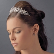 Bridal Tiara Rhodium Silver HP 10575 Bridal Tiara Rhodium Silver HP 10575