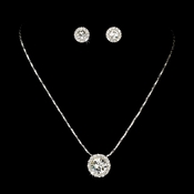 Necklace Earring Set 71576 Silver Clear Necklace Earring Set 71576 Silver Clear