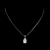 Fabulous Silver Clear Emerald Cut CZ Pendant Necklace 2446 Fabulous Silver Clear Emerald Cut CZ Pendant Necklace 2446