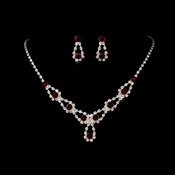 Sparkling Red Crystal Bridal Jewelry Set NE 360 Sparkling Red Crystal Bridal Jewelry Set NE 360