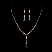 Beautiful Necklace Earring Set NE 7157 Silver Red Beautiful Necklace Earring Set NE 7157 Silver Red
