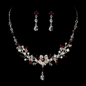 Swarovski Crystal Bridal Jewelry Set NE 8003 Red Swarovski Crystal Bridal Jewelry Set NE 8003 Red