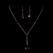 Necklace Earring Set 8124 Gold Red Necklace Earring Set 8124 Gold Red