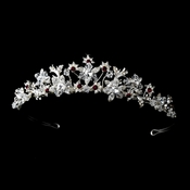 Captivating Silver Clear & Red Crystal Tiara Headpiece 9782 Captivating Silver Clear & Red Crystal Tiara Headpiece 9782