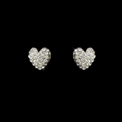 Lovely Silver Clear Pave Stud Heart Earrings 3675 Lovely Silver Clear Pave Stud Heart Earrings 3675