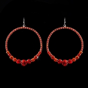 Red Rhinestone Hoop Earrings E 951 Red Rhinestone Hoop Earrings E 951
