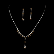 Necklace Earring Set NE 7157 Silver Brown Necklace Earring Set NE 7157 Silver Brown