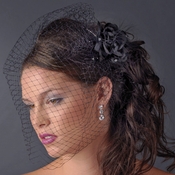 Black Feather Fascinator Bridal or Special Occasion Headpiece Comb 7024 Black Feather Fascinator Bridal or Special Occasion Headpiece Comb 7024