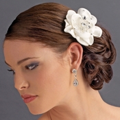 * Glamorous Bridal Flower Hair Comb w/ Clear Rhinestones 8416 * Glamorous Bridal Flower Hair Comb w/ Clear Rhinestones 8416