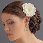 * Jeweled Delphinium Flower Bridal Headpiece Clip 413 White or Ivory * Jeweled Delphinium Flower Bridal Headpiece Clip 413 White or Ivory