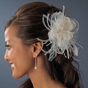 Ivory Rum Feather Fascinator Clip 2629 Ivory Rum Feather Fascinator Clip 2629