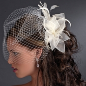 Flower Feather Fascinator with Pearls, Rhinestones & Seed Beads 7805 Flower Feather Fascinator with Pearls, Rhinestones & Seed Beads 7805