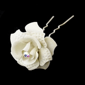 Ivory Glitter Crystal Bridal Hair Pin 900 Ivory Glitter Crystal Bridal Hair Pin 900