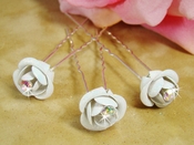 * White Glitter Crystal Bridal Hair Pin 901 (Set of 12) * White Glitter Crystal Bridal Hair Pin 901 (Set of 12)