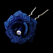 Teal Blue Glitter Crystal Bridal Hair Pin 900 Teal Blue Glitter Crystal Bridal Hair Pin 900