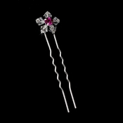 * Swarovski Crystal Hair Pins with Fuchsia Accent Pin 31 * Swarovski Crystal Hair Pins with Fuchsia Accent Pin 31