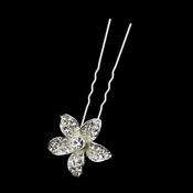 Silver Flower Rhinestone Hair Pin 1122 Silver Flower Rhinestone Hair Pin 1122
