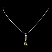 Stunning Silver Designer Inspired Yellow Crystal Pendant Necklace 4082 Stunning Silver Designer Inspired Yellow Crystal Pendant Necklace 4082