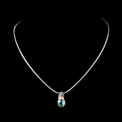 Antique Silver with Aqua Stone Designer Pendant N 1246 Antique Silver with Aqua Stone Designer Pendant N 1246