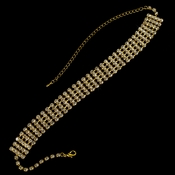 Gold Clear 5 Row Choker Necklace N 10046 Gold Clear 5 Row Choker Necklace N 10046
