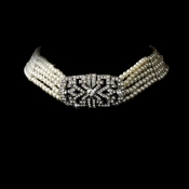 Silver Ivory Pearl Necklace Choker N 227 Silver Ivory Pearl Necklace Choker N 227
