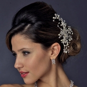 Rhinestone & Pearl Floral Vine Bridal Hair Comb 590 Rhinestone & Pearl Floral Vine Bridal Hair Comb 590