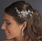 Rhinestone & Pearl Vintage Floral Vine Bridal Hair Comb 597 Rhinestone & Pearl Vintage Floral Vine Bridal Hair Comb 597