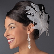 * Large Bridal Feather Comb Headpiece 1538 White or Ivory * Large Bridal Feather Comb Headpiece 1538 White or Ivory