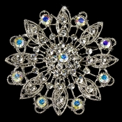 Elegant Vintage Crystal Bridal Pin for Hair or Gown Brooch 27 Antique Silver with Clear and AB Rhinestones Elegant Vintage Crystal Bridal Pin for Hair or Gown Brooch 27 Antique Silver with Clear and AB Rhinestones
