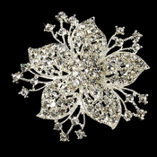 * Silver Rhinestone Starburst Bridal Brooch 3175 * Silver Rhinestone Starburst Bridal Brooch 3175