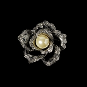 * Elegant Vintage Crystal Bridal Pin for Hair or Gown Brooch 29 Antique Silver Ivory * Elegant Vintage Crystal Bridal Pin for Hair or Gown Brooch 29 Antique Silver Ivory