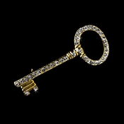 * Key Brooch 102 Clear Rhinestones in a Gold Setting * Key Brooch 102 Clear Rhinestones in a Gold Setting