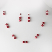Necklace Earring Set 206 Red Red Necklace Earring Set 206 Red Red
