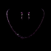 * Dark Amethyst Crystal Bridal Jewelry Set NE 231 * Dark Amethyst Crystal Bridal Jewelry Set NE 231