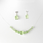 Green Illusion Necklace & Earring Set NE 233 Green Illusion Necklace & Earring Set NE 233