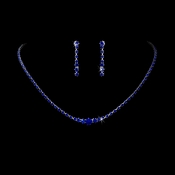 * Necklace Earring Set 337 Silver Royal Blue * Necklace Earring Set 337 Silver Royal Blue