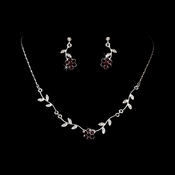 * Enchanting Silver Dark Amethyst Floral Bridal Jewelry Set NE 330 * Enchanting Silver Dark Amethyst Floral Bridal Jewelry Set NE 330